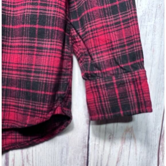 Jachs Red Tartan Plaid Flannel Shacket Shirt Button Up Style 974954 Mens XL - Picture 4 of 9